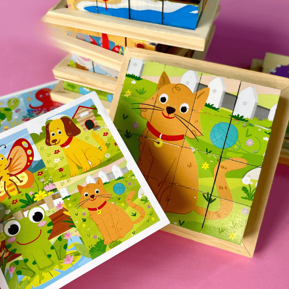Puzzle en Bois - CubeMontessori™ - Animaux de la Ferme