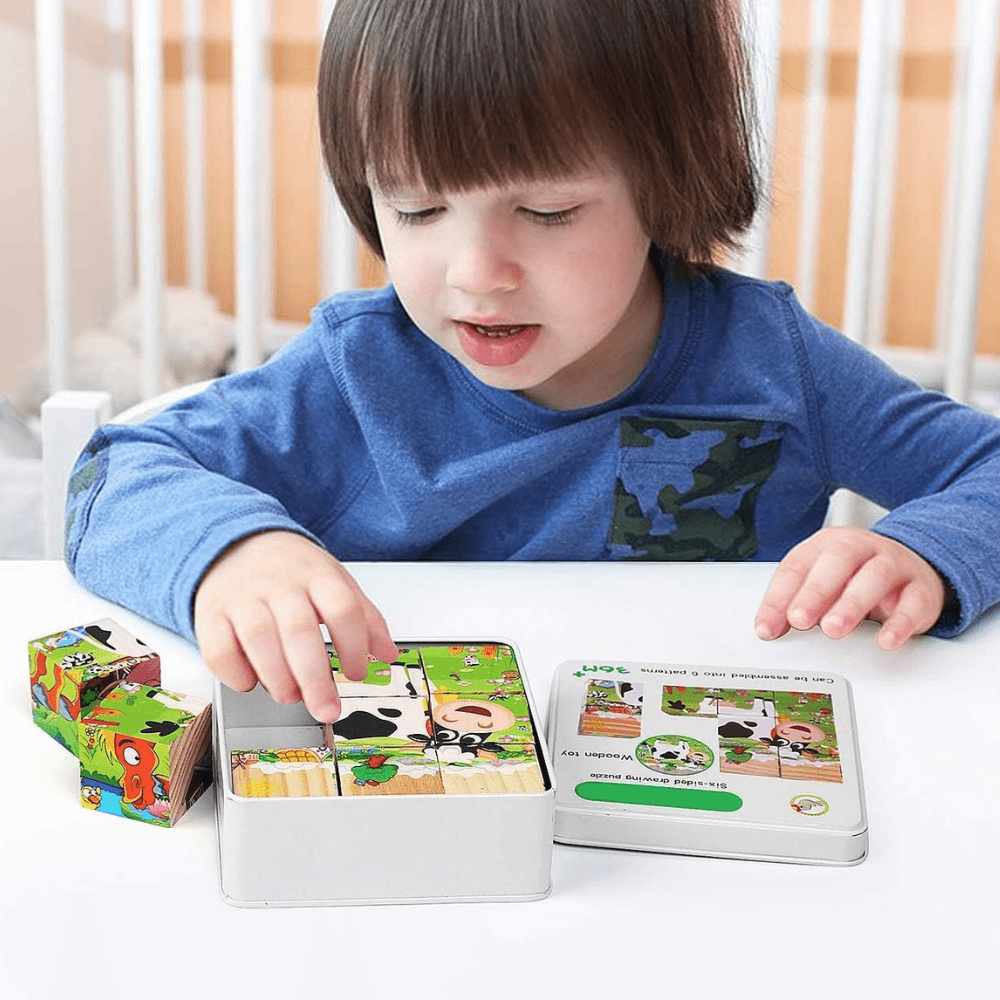 Puzzle en Bois - CubeMontessori™ - Ferme Bébé
