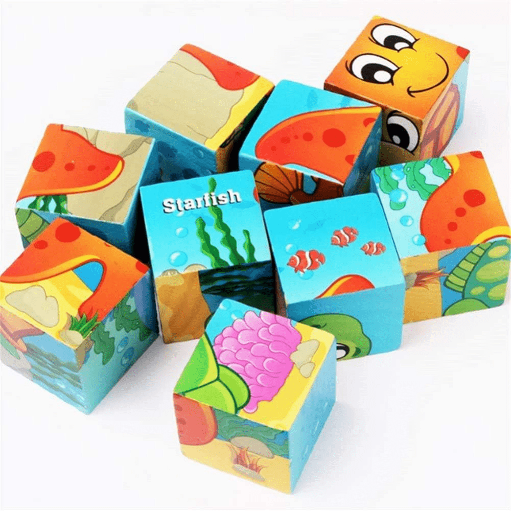Puzzle en Bois - CubeMontessori™ - Animaux Marins