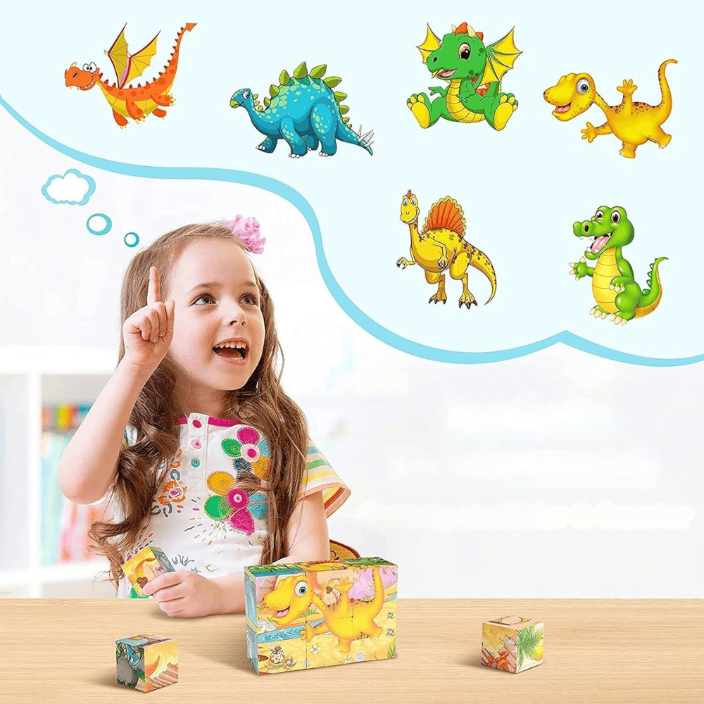 Puzzle en Bois - CubeMontessori™ - Dinosaures