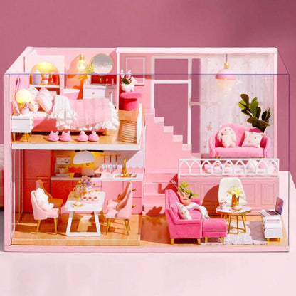 Maison de Poupée - MiniDollhousePuzzle™ - Rose à une chambre
