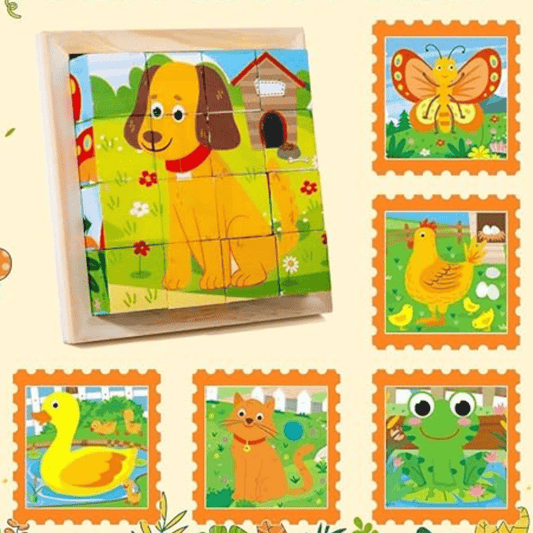 Puzzle en Bois - CubeMontessori™ - Animaux de la Ferme