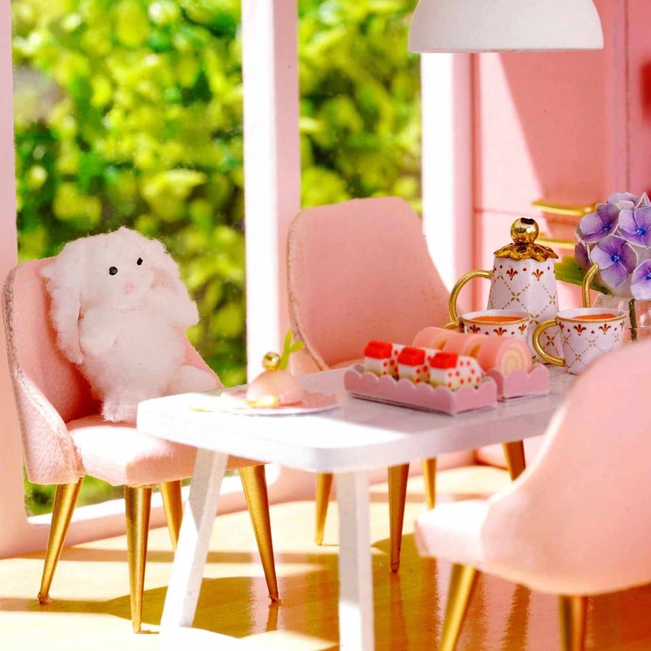 Maison de Poupée - MiniDollhousePuzzle™ - Rose à une chambre