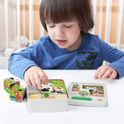 Puzzle en Bois - CubeMontessori™ - Ferme Bébé
