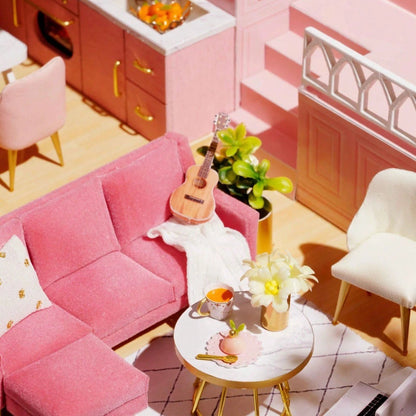 Maison de Poupée - MiniDollhousePuzzle™ - Rose à une chambre