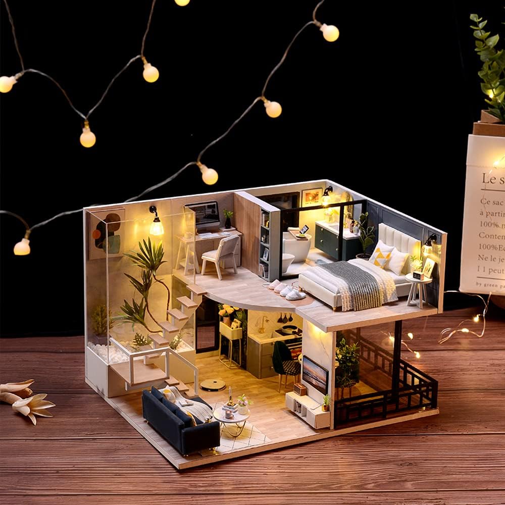 Maison de Poupée - MiniDollhousePuzzle™ - Scandinave Bleu