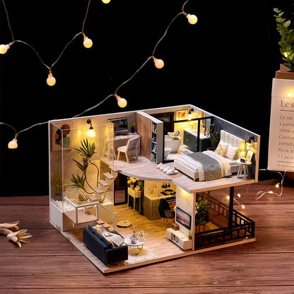 Maison de Poupée - MiniDollhousePuzzle™ - Scandinave Bleu