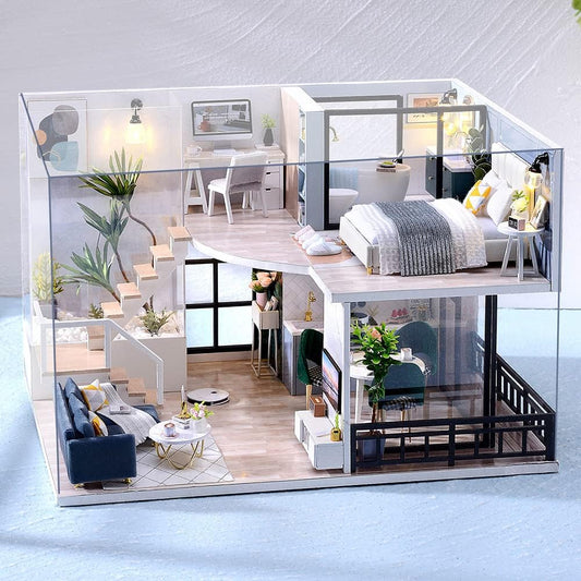 Maison de Poupée - MiniDollhousePuzzle™ - Scandinave Bleu