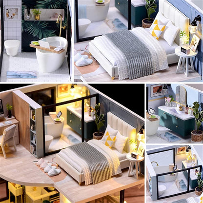 Maison de Poupée - MiniDollhousePuzzle™ - Scandinave Bleu