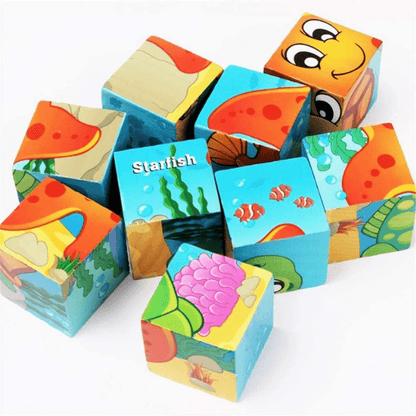 Puzzle en Bois - CubeMontessori™ - Animaux Marins