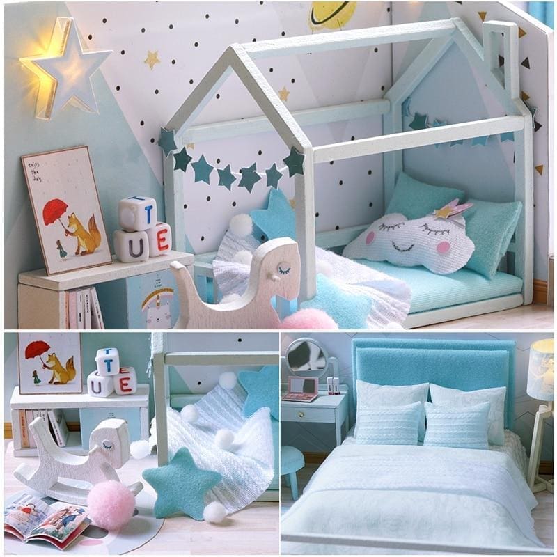 Maison de Poupée - MiniDollhousePuzzle™ - Bleu Ciel