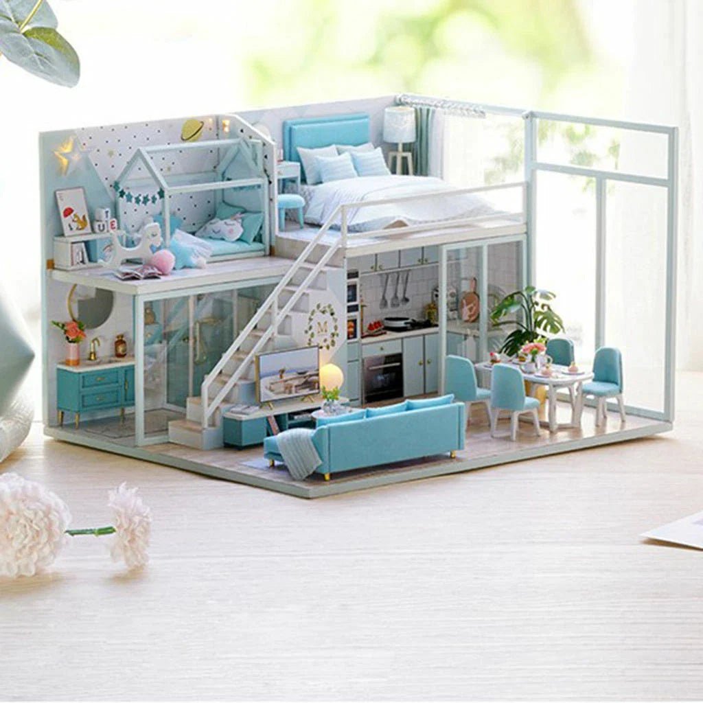 Maison de Poupée - MiniDollhousePuzzle™ - Bleu Ciel