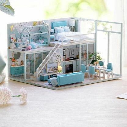 Maison de Poupée - MiniDollhousePuzzle™ - Bleu Ciel